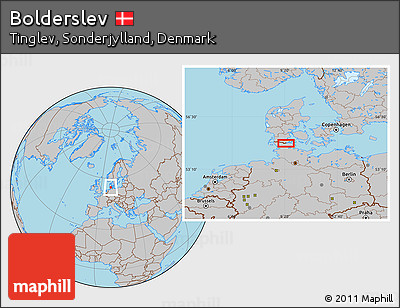 Gray Location Map of Bolderslev