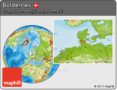 Physical Location Map of Bolderslev