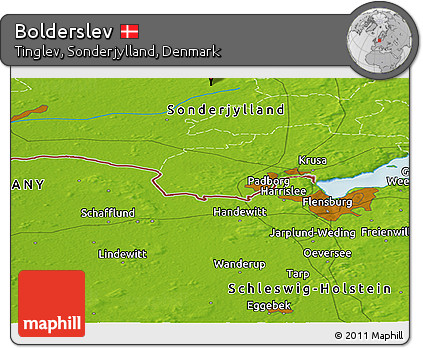 Physical Panoramic Map of Bolderslev