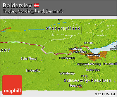 Physical Panoramic Map of Bolderslev