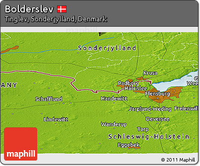 Physical Panoramic Map of Bolderslev