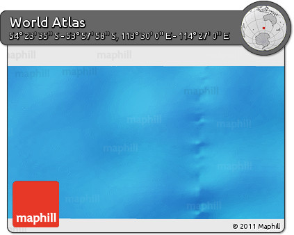 Shaded Relief 3D Map of the Area around 54° 10' 47" S, 113° 58' 29" E