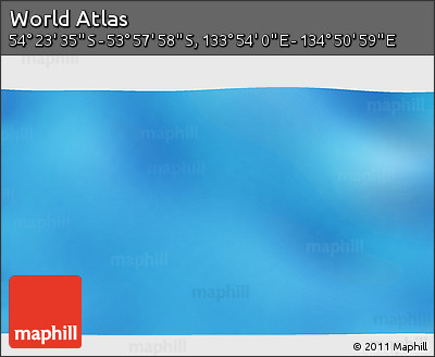 Physical 3D Map of the Area around 54° 10' 47" S, 134° 22' 30" E