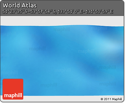 Physical 3D Map of the Area around 54° 10' 47" S, 134° 22' 30" E