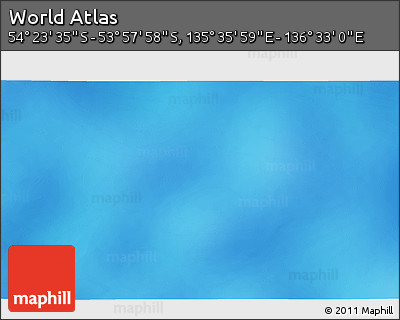 Physical 3D Map of the Area around 54° 10' 47" S, 136° 4' 29" E