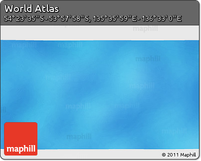 Physical 3D Map of the Area around 54° 10' 47" S, 136° 4' 29" E