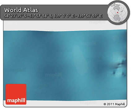 Satellite 3D Map of the Area around 54° 10' 47" S, 139° 28' 29" E