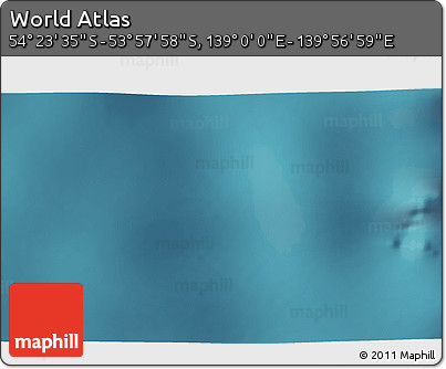 Satellite 3D Map of the Area around 54° 10' 47" S, 139° 28' 29" E