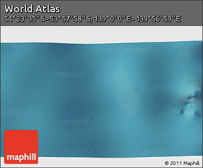 Satellite 3D Map of the Area around 54° 10' 47" S, 139° 28' 29" E
