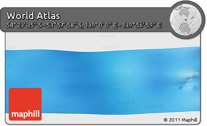 Physical Panoramic Map of the Area around 54° 10' 47" S, 139° 28' 29" E