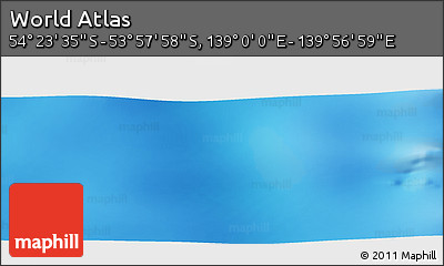 Physical Panoramic Map of the Area around 54° 10' 47" S, 139° 28' 29" E