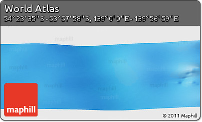 Physical Panoramic Map of the Area around 54° 10' 47" S, 139° 28' 29" E