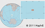 Gray Location Map of the area around 54° 10' 47" S, 13° 40' 30" E