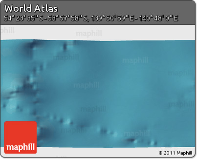Satellite 3D Map of the Area around 54° 10' 47" S, 140° 19' 29" E