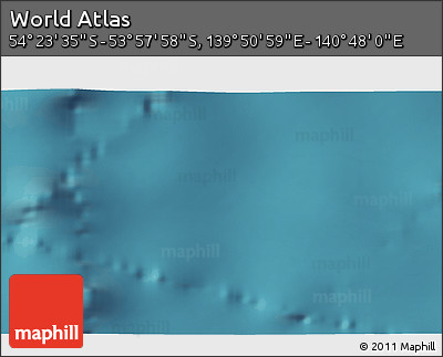 Satellite 3D Map of the Area around 54° 10' 47" S, 140° 19' 29" E