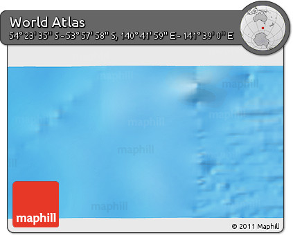 Physical 3D Map of the Area around 54° 10' 47" S, 141° 10' 30" E