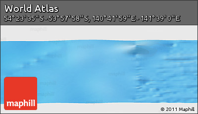 Physical Panoramic Map of the Area around 54° 10' 47" S, 141° 10' 30" E