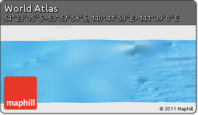 Physical Panoramic Map of the Area around 54° 10' 47" S, 141° 10' 30" E