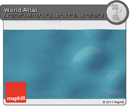Satellite 3D Map of the Area around 54° 10' 47" S, 142° 52' 30" E