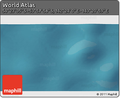 Satellite 3D Map of the Area around 54° 10' 47" S, 142° 52' 30" E