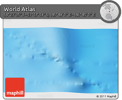 Physical 3D Map of the Area around 54° 10' 47" S, 146° 16' 30" E