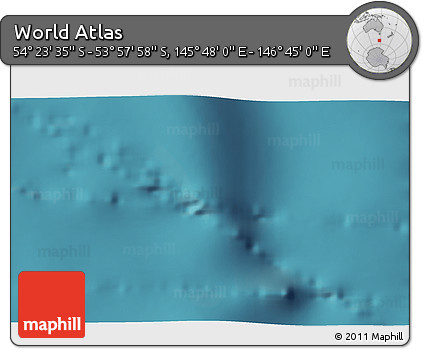 Satellite 3D Map of the Area around 54° 10' 47" S, 146° 16' 30" E