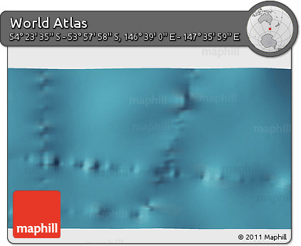 Satellite 3D Map of the Area around 54° 10' 47" S, 147° 7' 30" E