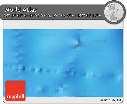 Shaded Relief 3D Map of the Area around 54° 10' 47" S, 147° 7' 30" E