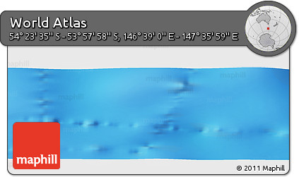 Physical Panoramic Map of the Area around 54° 10' 47" S, 147° 7' 30" E