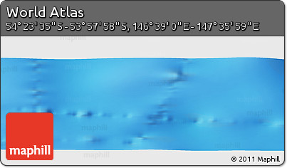 Physical Panoramic Map of the Area around 54° 10' 47" S, 147° 7' 30" E