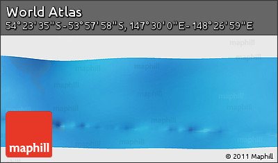 Physical Panoramic Map of the Area around 54° 10' 47" S, 147° 58' 29" E