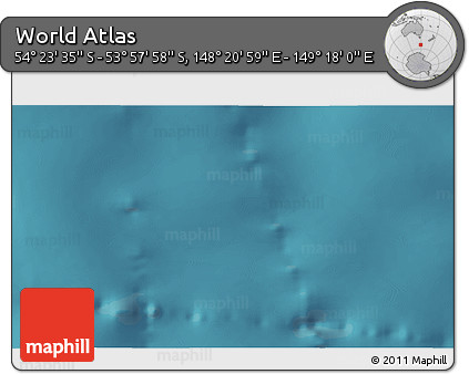 Satellite 3D Map of the Area around 54° 10' 47" S, 148° 49' 29" E