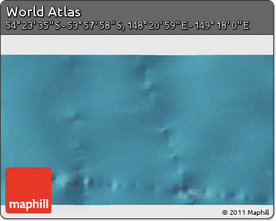 Satellite 3D Map of the Area around 54° 10' 47" S, 148° 49' 29" E