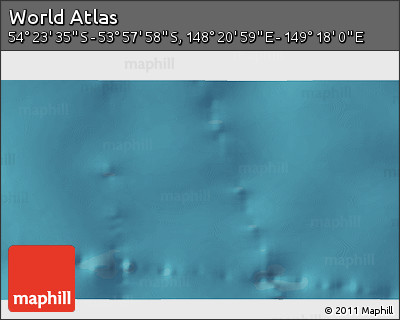 Satellite 3D Map of the Area around 54° 10' 47" S, 148° 49' 29" E