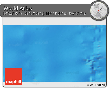 Physical 3D Map of the Area around 54° 10' 47" S, 149° 40' 30" E