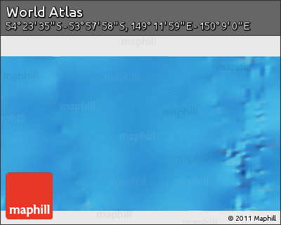 Physical 3D Map of the Area around 54° 10' 47" S, 149° 40' 30" E