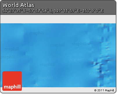 Physical 3D Map of the Area around 54° 10' 47" S, 149° 40' 30" E