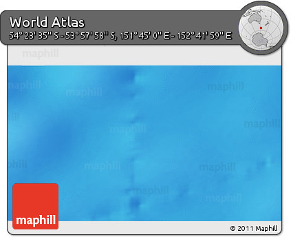 Physical 3D Map of the Area around 54° 10' 47" S, 152° 13' 29" E