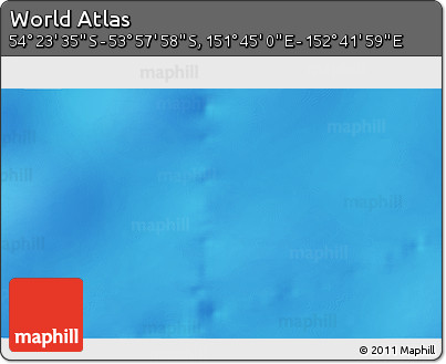 Physical 3D Map of the Area around 54° 10' 47" S, 152° 13' 29" E