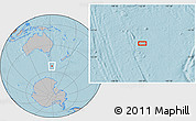 Gray Location Map of the area around 54° 10' 47" S, 152° 13' 29" E, hill shading