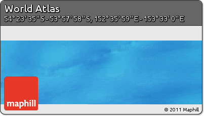 Physical Panoramic Map of the Area around 54° 10' 47" S, 153° 4' 29" E