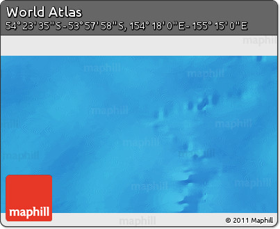 Physical 3D Map of the Area around 54° 10' 47" S, 154° 46' 30" E