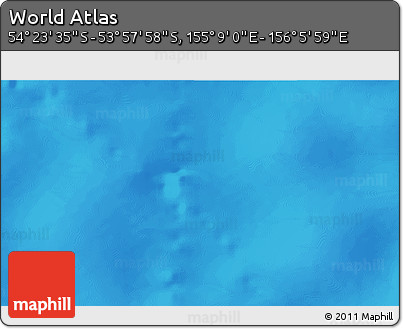 Physical 3D Map of the Area around 54° 10' 47" S, 155° 37' 30" E