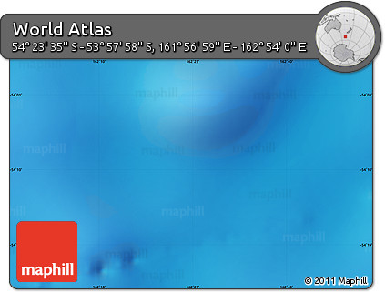 Physical Map of the Area around 54° 10' 47" S, 162° 25' 30" E