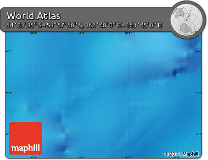 Physical Map of the Area around 54° 10' 47" S, 163° 16' 30" E