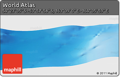 Physical Panoramic Map of the Area around 54° 10' 47" S, 164° 7' 30" E