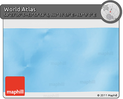 Physical 3D Map of the Area around 54° 10' 47" S, 166° 40' 30" E
