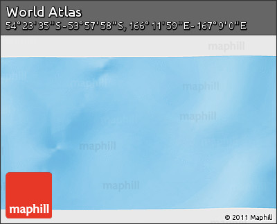 Physical 3D Map of the Area around 54° 10' 47" S, 166° 40' 30" E