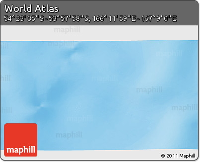 Physical 3D Map of the Area around 54° 10' 47" S, 166° 40' 30" E
