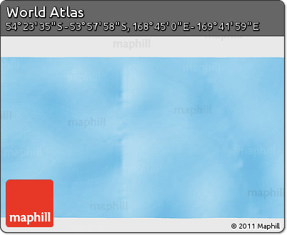 Physical 3D Map of the Area around 54° 10' 47" S, 169° 13' 29" E